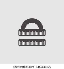 protractor and ruler icon illustration vector