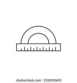 protractor ruler icon in line style icon, isolated on white background