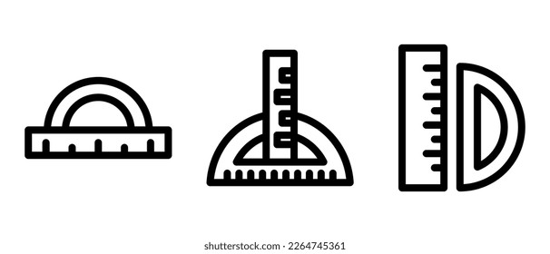protractor and ruler icon or logo isolated sign symbol vector illustration - high quality black style vector icons
