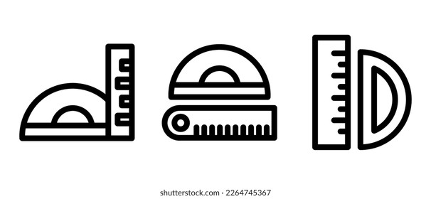 protractor and ruler icon or logo isolated sign symbol vector illustration - high quality black style vector icons
