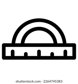 protractor and ruler icon or logo isolated sign symbol vector illustration - high quality black style vector icons
