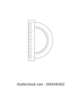 Protractor with ruler icon. Simple element illustration. Protractor with ruler symbol design template. Can be used for web and mobile on white background