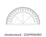 Protractor ruler isolated on the white background