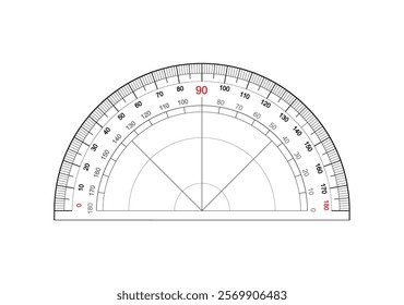 Protractor ruler isolated on the white background