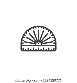 Protractor ruler line icon. linear style sign for mobile concept and web design. Protractor outline vector icon. Symbol, logo illustration. Vector graphics