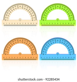protractor ruler on a white background.