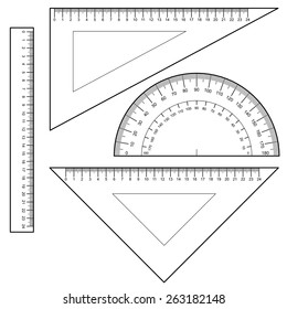 Protractor Ruler Set Vector
