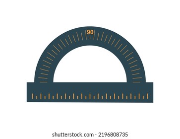 Protractor Ruler. Simple Flat Illustration.