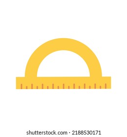 Protractor ruler, vector flat illustration on white background.