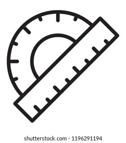 Protractor and scale are depicting the concept of designing tools 