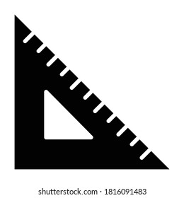 
Protractor, set square, triangle, geometry fully editable vector icon
