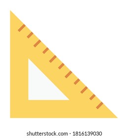 
Protractor, set square, triangle, geometry fully editable vector icon
