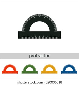 Protractor. Set of varicolored icons.