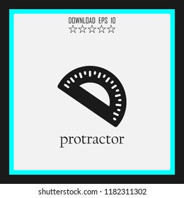protractor sketch vector icon