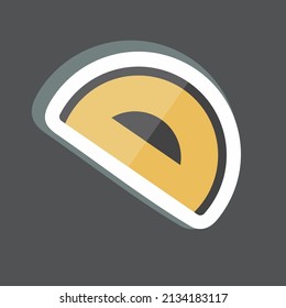 Protractor Sticker in trendy isolated on black background