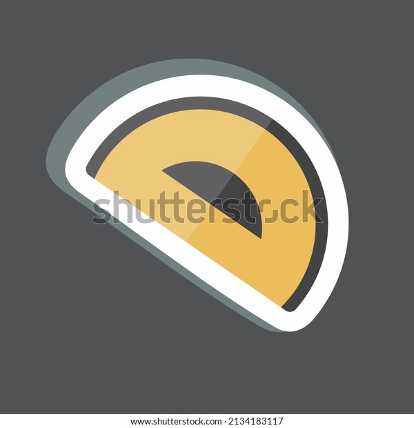 Protractor Sticker Trendy Isolated On Black Stock Vector (Royalty Free