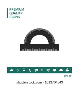 Protractor symbol icon