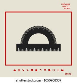Protractor symbol icon