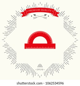 Protractor symbol icon