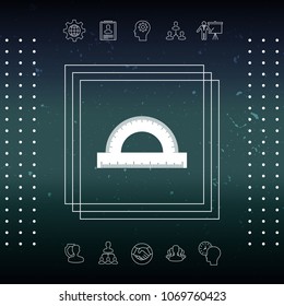 Protractor symbol icon