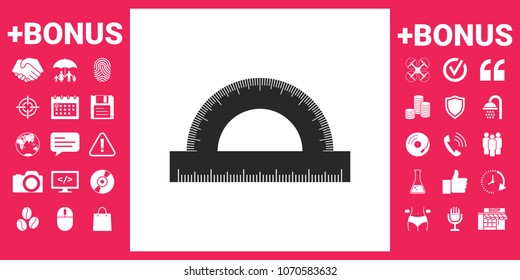 Protractor symbol icon