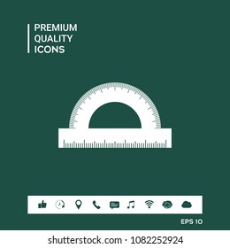 Protractor symbol icon