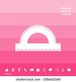Protractor symbol icon