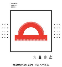Protractor symbol icon