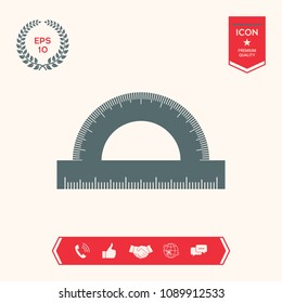 Protractor symbol icon