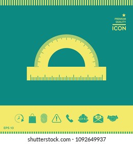 Protractor symbol icon Protractor symbol icon