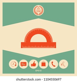 Protractor symbol icon
