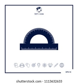 Protractor symbol icon
