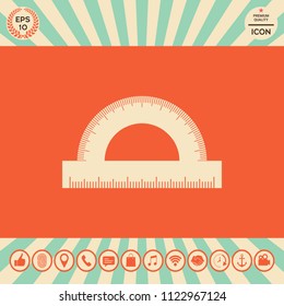 Protractor symbol icon