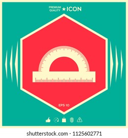 Protractor symbol icon