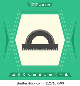 Protractor symbol icon