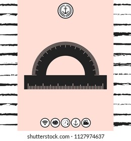 Protractor symbol icon