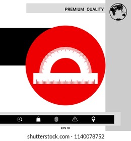 Protractor symbol icon