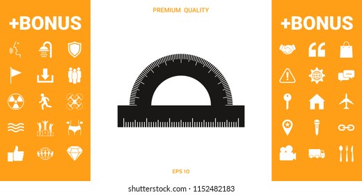Protractor symbol icon