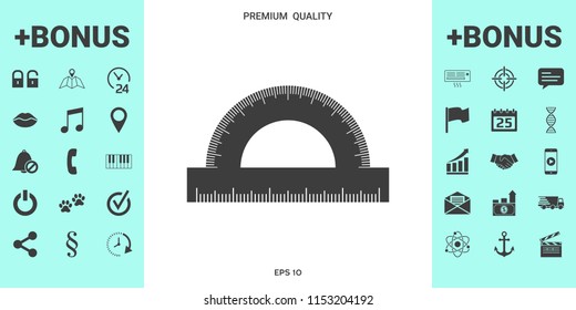 Protractor symbol icon
