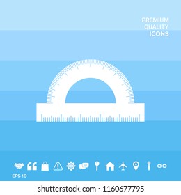 Protractor symbol icon