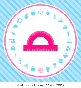 Protractor symbol icon