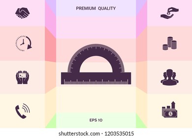 Protractor symbol icon