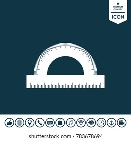 Protractor symbol icon
