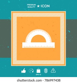 Protractor symbol icon
