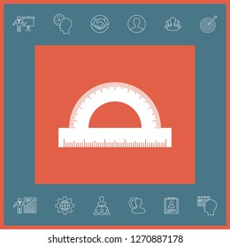 Protractor symbol icon. Graphic elements for your design