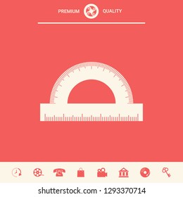 Protractor symbol icon. Graphic elements for your design