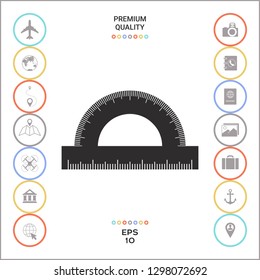 Protractor symbol icon. Graphic elements for your design