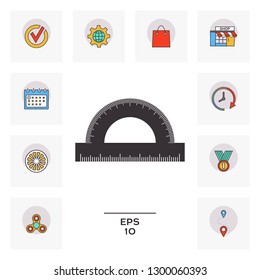 Protractor symbol icon. Graphic elements for your design