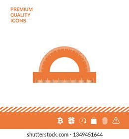 Protractor symbol icon. Graphic elements for your design