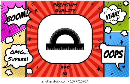 Protractor symbol icon. Graphic elements for your design